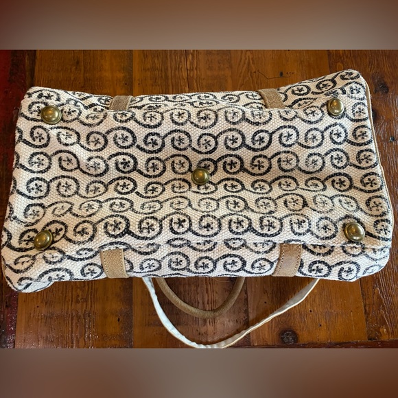 Myra Bag Cowhide Canvas Duffle - Picture 10 of 13